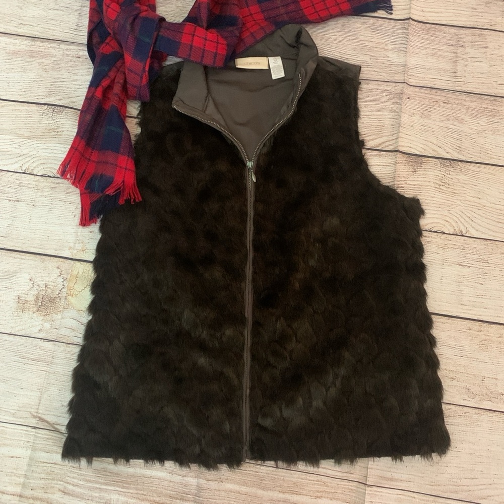 Chico's Dark Brown Faux Fur Vest